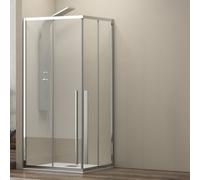 KAMALU - Box doccia 90x110 angolare doppio scorrevole vetro 8mm altezza 200h | KEL1000