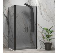 KAMALU - Box doccia 90x125 apertura saloon vetro fumé altezza 200h | KS2800AF