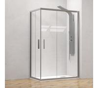 KAMALU - Box doccia 90x130 telaio argento opaco doppio scorrevole | KE-1000A