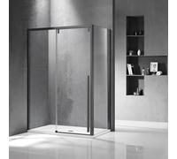 KAMALU - Box doccia 90x140 telaio colore gun metal vetro 8mm | KSA5000GM