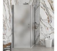 KAMALU - Box doccia 90x70 fisso 90 battente 70 vetro satinato altezza 200h | KS2800FAO
