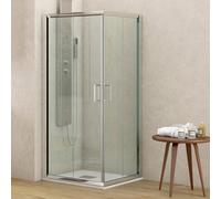 KAMALU - Box doccia 90x80 altezza 180 cm cristallo trasparente K410