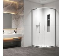 KAMALU - Box doccia 90x90 semicircolare altezza 200h finitura cromo | KZ2000