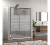 KAMALU - Box doccia a nicchia 120cm vetro serigrafato altezza 180cm K410N