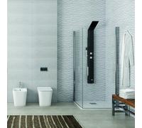 KAMALU - Box doccia ad angolo 80x80 con due ante battenti finitura cromo | KS2800