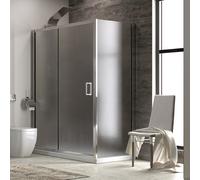KAMALU - Box doccia angolare 130x70 laterale fisso 70cm vetro opaco altezza 180cm | K410NS