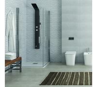 KAMALU - Box doccia angolare 60x90 due ante battenti finitura cromo | KS2800