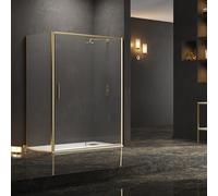 KAMALU - Box doccia angolare 70x130 oro opaco scorrevole | KE-4000G
