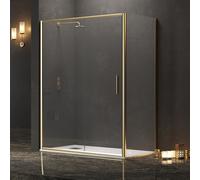 KAMALU - Box doccia angolare 70x140 oro opaco scorrevole | KE-4000G