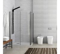 KAMALU - Box doccia angolare 70x145 cm apertura saloon KS2800-SSN