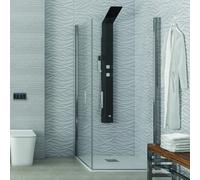 KAMALU - Box doccia angolare 85x80 due ante battenti finitura cromo | KS2800