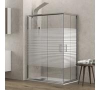 KAMALU - Box doccia angolo 80x70 altezza 180cm vetro serigrafato K410