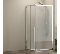 KAMALU - Box doccia angolo 80x70 cm doppio scorrevole vetro 8mm altezza 200h | KEL1000