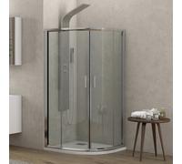 KAMALU - Box doccia basso 80x80cm semicircolare altezza 170cm | K400