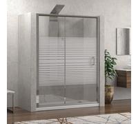 KAMALU - Box doccia nicchia 110cm vetro serigrafato altezza 180cm K410N