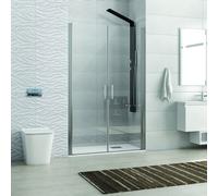 KAMALU - Box doccia nicchia 95-100cm doppio battente finitura cromo | KS2800 Saloon