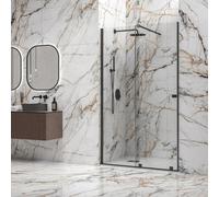 KAMALU - Box doccia nicchia scorrevole nero senza telaio 150 cm | KNM4000N