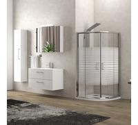 KAMALU - Box doccia semicircolare 80x80 vetro serigrafato altezza 180cm | K400