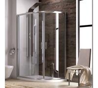 KAMALU - Box doccia stondato 100x80cm vetro trasparente KAM-K270