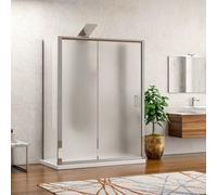 KAMALU - Box doccia tre lati 80x100x80 vetro opaco apertura scorrevole K410NS
