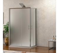 KAMALU - Box doccia tre lati 80x80x80 vetro opaco apertura angolare KF1000