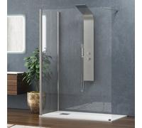 KAMALU - Box doccia walk in 80x150cm vetro 8mm anticalcare KW4000
