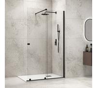 KAMALU - Box doccia walk in scorrevole 130 cm finitura nera | KNM4000W-N