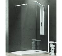 KAMALU - Box doccia walkin 110 cm con profilo bianco opaco KW-100W