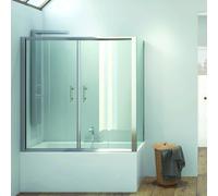 KAMALU - Box per vasca da bagno 170-175cm con due ante scorrevoli KV05