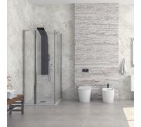 KAMALU - Cabina doccia 100x80 battente 100 e fisso 800 cm | KPX2800
