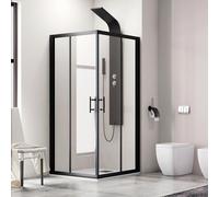 KAMALU - Cabina doccia 120x100cm finitura nera mat modello KF1000B