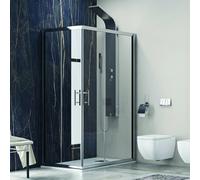 KAMALU - Cabina doccia 120x80 cm angolare cristallo trasparente anticalcare KF1000