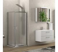 KAMALU - Cabina doccia 140x70 vetro opaco altezza 180cm K410