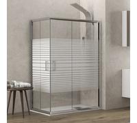 KAMALU - Cabina doccia 140X90cm vetro serigrafato altezza 180cm K410