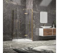 KAMALU - Cabina doccia 70x130 oro satinato doppio battente | KT1000G