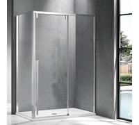 KAMALU - Cabina doccia 70x130 scorrevole frontale e lato fisso vetro 8mm | KSA5000
