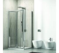 KAMALU - Doccia nicchia 90cm apertura a libro vetro trasparente K045
