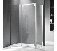 KAMALU - Cabina doccia 80x150 scorrevole e lato fisso vetro 8mm altezza h200 | KSA5000