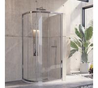 KAMALU - Cabina doccia 80x80 semicircolare in acciaio vetro 8mm KS8000