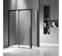 KAMALU - Cabina doccia 90x150 profilo nero anta scorrevole e lato fisso | KSA5000B