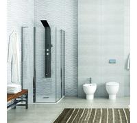 KAMALU - Cabina doccia angolare 90x120 a doppio battente | KPX1000