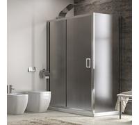 KAMALU - Cabina doccia angolo 120x70 vetro opaco altezza 180cm K410NS