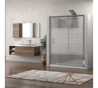 KAMALU - Cabina Nicchia cristallo serigrafato 150cm altezza 180cm K410N