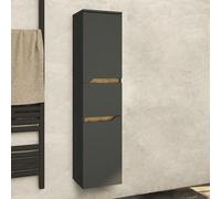 KAMALU - Colonna bagno sospesa colore nero grafite opaco 142 cm| LAC-ARES
