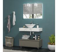 KAMALU - Composizione bagno con mobile a terra e mensolone 80cm | KAM-KK801