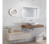 KAMALU - Composizione bagno sospesa mobile e mensolone da 100cm | KAM-KK1001