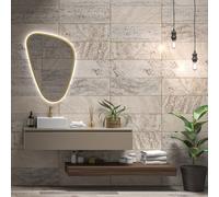 KAMALU - Composizione bagno sospesa mobile e mensolone da 140cm | KAM-KK1400