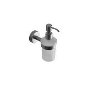 KAMALU - Dispenser bagno in vetro e acciaio inox satinato installazione a muro | MIRA-S
