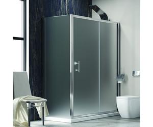 KAMALU - Doccia 100x70 angolare con scorrevole vetro opaco anticalcare KF5000S