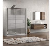 KAMALU - Doccia nicchia 100cm vetro serigrafato altezza 180cm K410N